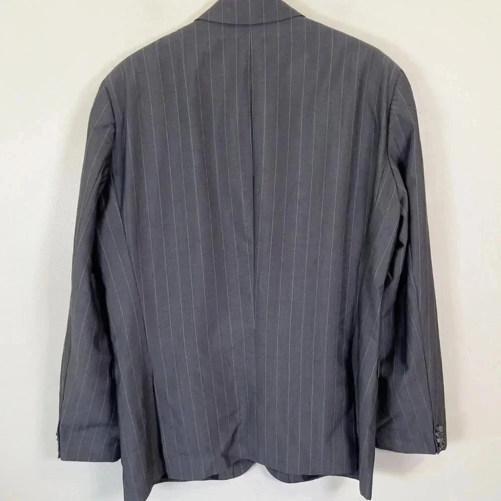 Hugo Boss Ryan/Win Mohair Wool Slim Fit Striped Double Button Blazer